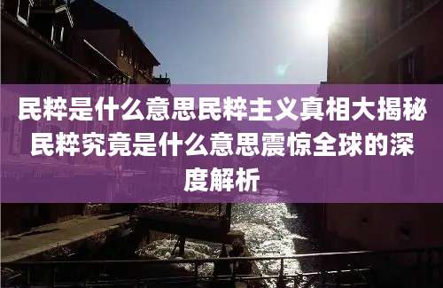 民粹是什么意思民粹主义真相大揭秘民粹究竟是什么意思震惊全球的深度解析