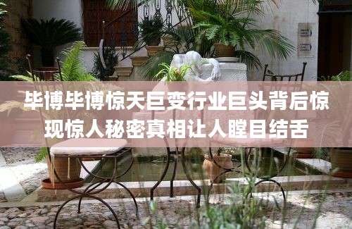 毕博毕博惊天巨变行业巨头背后惊现惊人秘密真相让人瞠目结舌