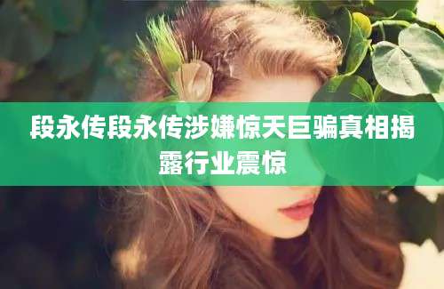 段永传段永传涉嫌惊天巨骗真相揭露行业震惊