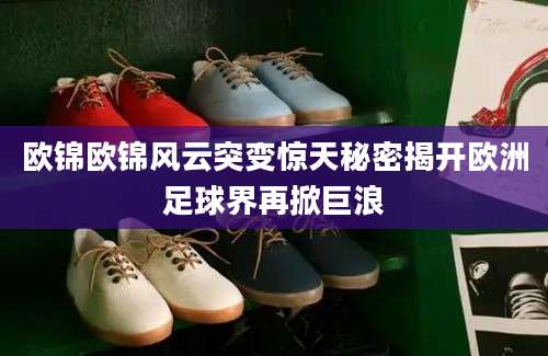 欧锦欧锦风云突变惊天秘密揭开欧洲足球界再掀巨浪