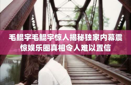 毛鲲宇毛鲲宇惊人揭秘独家内幕震惊娱乐圈真相令人难以置信