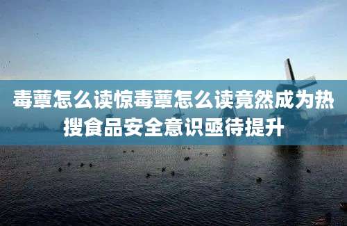 毒蕈怎么读惊毒蕈怎么读竟然成为热搜食品安全意识亟待提升