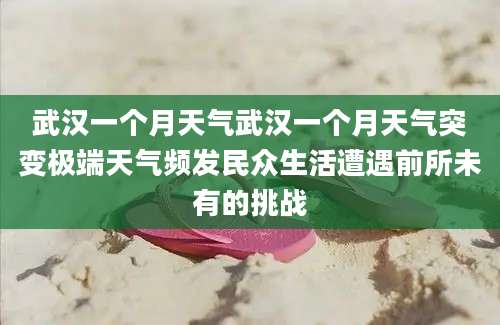武汉一个月天气武汉一个月天气突变极端天气频发民众生活遭遇前所未有的挑战
