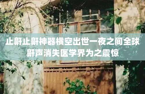 止鼾止鼾神器横空出世一夜之间全球鼾声消失医学界为之震惊