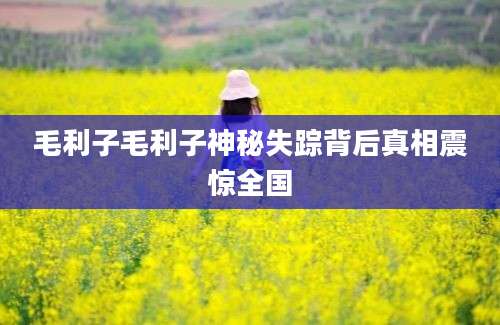 毛利子毛利子神秘失踪背后真相震惊全国