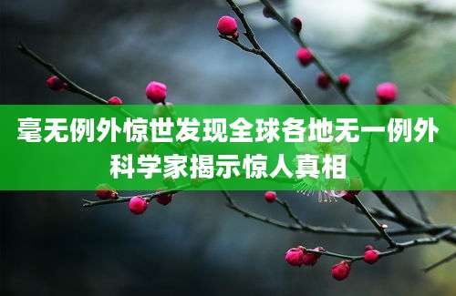 毫无例外惊世发现全球各地无一例外科学家揭示惊人真相