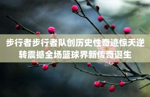 步行者步行者队创历史性奇迹惊天逆转震撼全场篮球界新传奇诞生