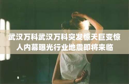 武汉万科武汉万科突发惊天巨变惊人内幕曝光行业地震即将来临